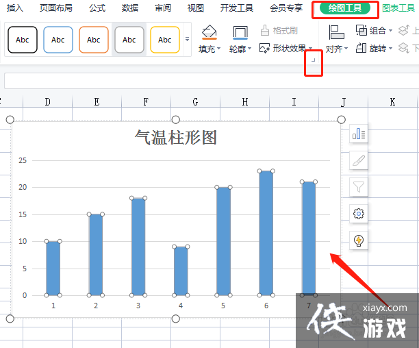 气温柱状图可以帮助我们直观看出气温的